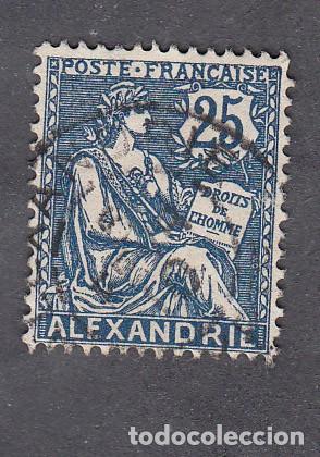Sellos: colonies fran&ccedil;aises ALEXANDRIE n&deg; 27a type Mouchon oblit&eacute;r&eacute;