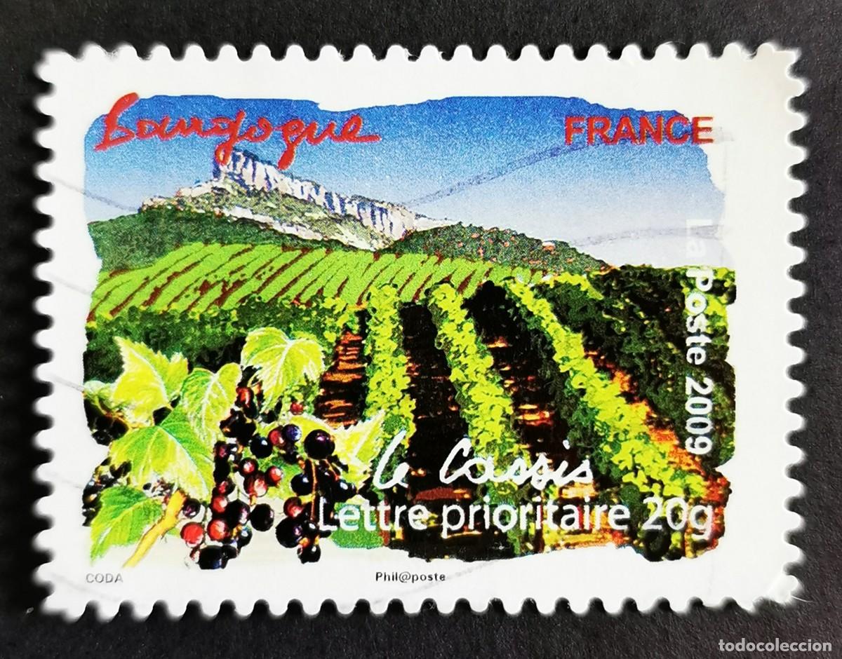 Sellos: Sello Francia 2009, Mora color borgo&ntilde;a, Sin Valor Facial Michel: FR 4659