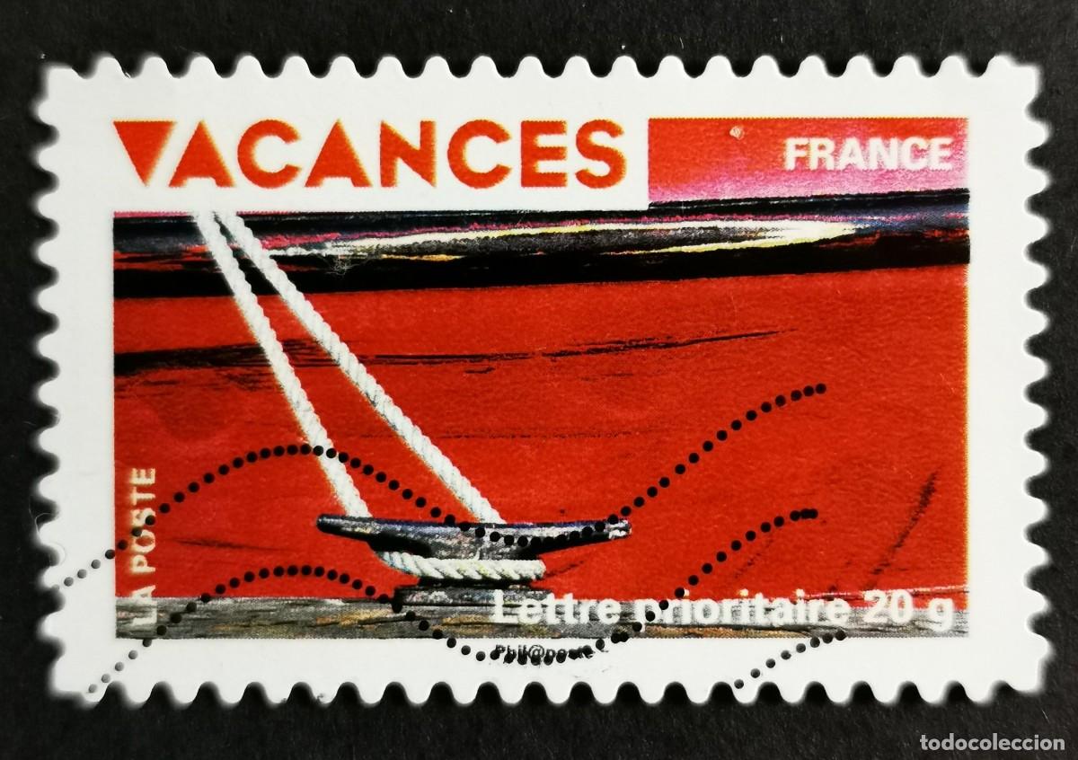 Sellos: Sello Francia 2009, Sellos navide&ntilde;os: Barco rojo, cuerda y cornamu, Sin Valor Facial Michel: FR 4675