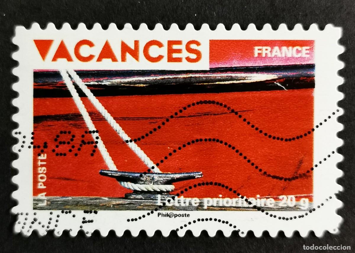 Sellos: Sello Francia 2009, Sellos navide&ntilde;os: Barco rojo, cuerda y cornamu, Sin Valor Facial Michel: FR 4675
