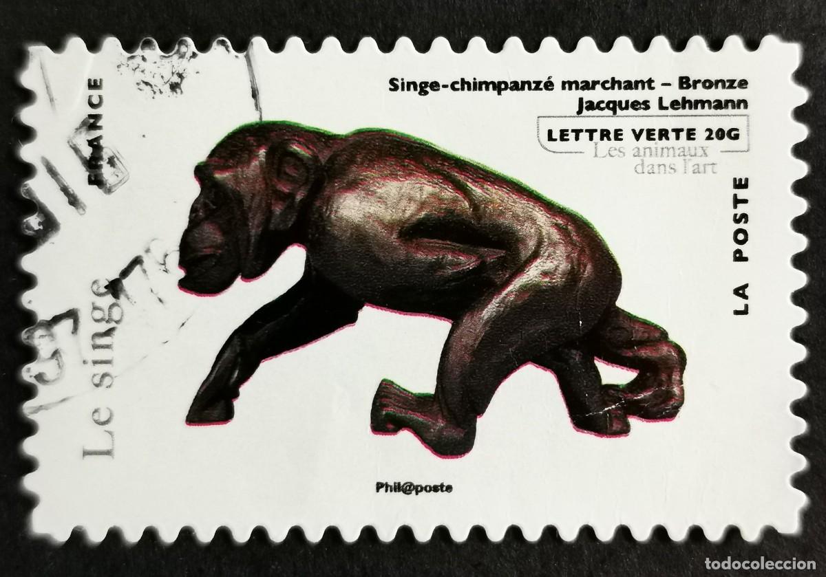 Sellos: Sello Francia 2013, Chimpanc&eacute; caminando sobre los nudillos, Bronce, Sin Valor Facial Michel: FR 5488