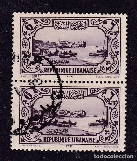 Sellos: colonies fran&ccedil;aises GRAND LIBAN Yvert n&deg; 142 en paire oblit&eacute;r&eacute;