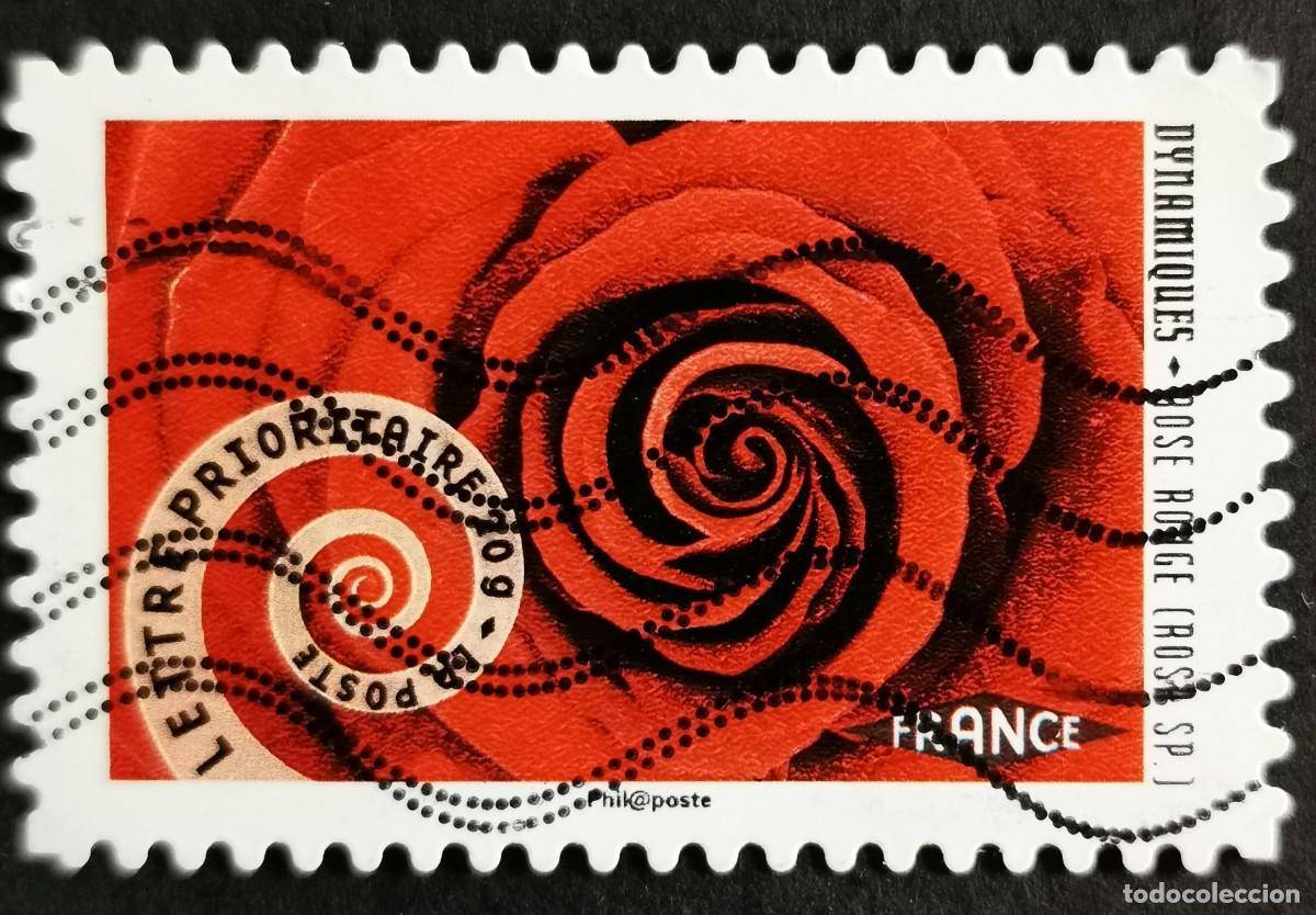 Sellos: Sello Francia 2014, Rosa roja, Sin Valor Facial Michel: FR 5751I