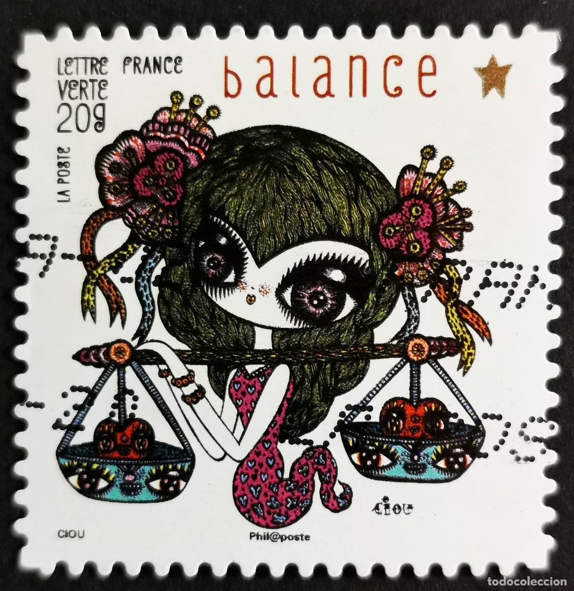 Sellos: Sello Francia 2014,Signos del zod&iacute;aco: Libra, Sin Valor Facial Michel: FR 5771