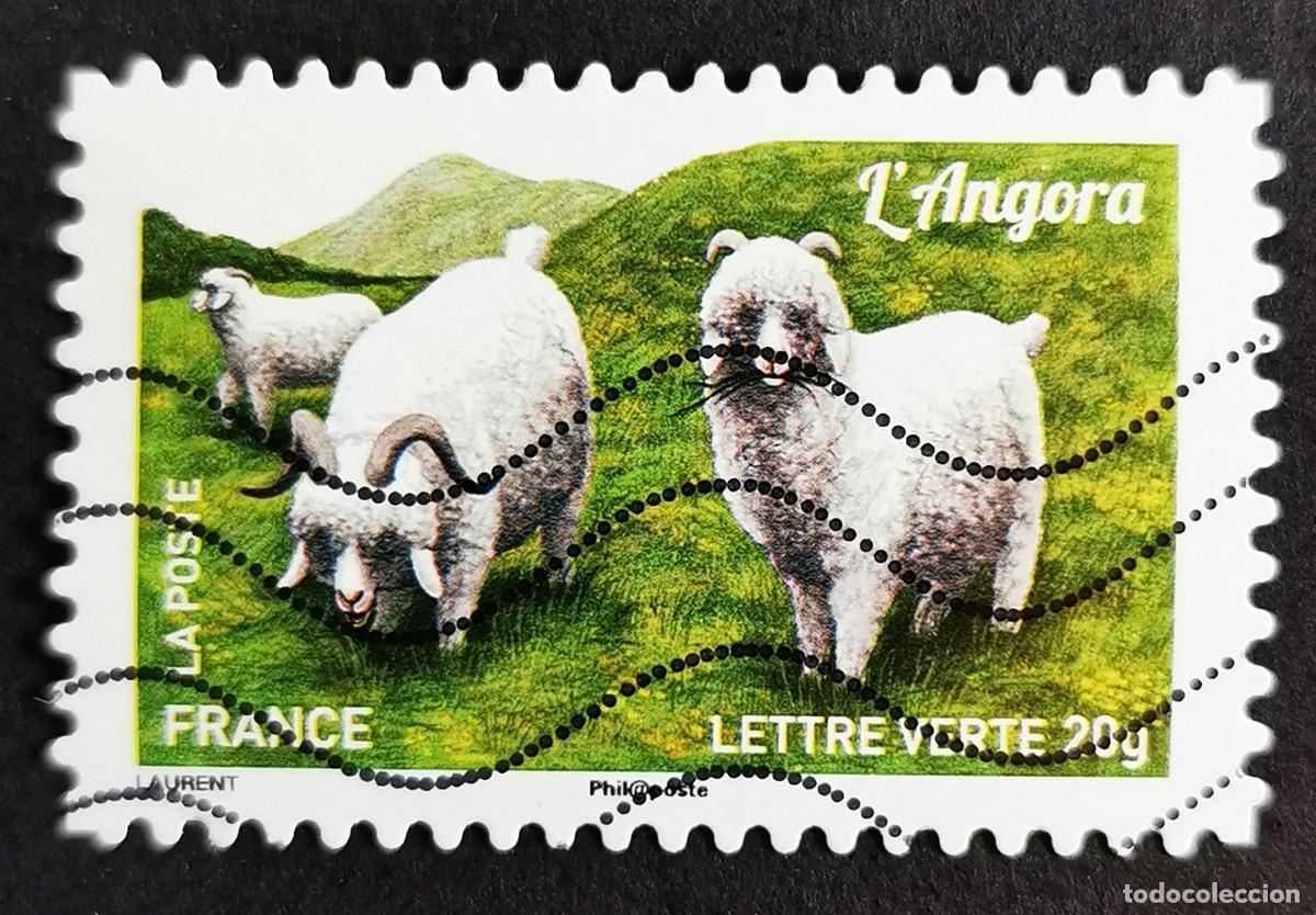 Sellos: Sello Francia 2015, Cabra de Angora (Capra aegagrus hircus), Sin Valor Facial Michel: FR 6086