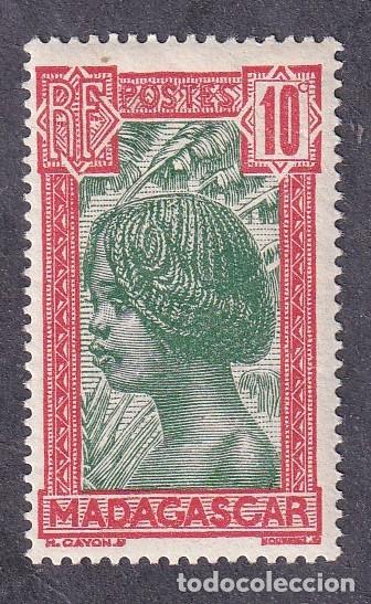 Sellos: colonies fran&ccedil;aises MADAGASCAR Yvert n&deg; 165 * jeune fille Hova