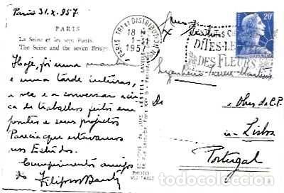 Sellos: Francia & Marcofilia, Par&iacute;s, El Sena y los siete puentes, Lisboa 1957 (224)