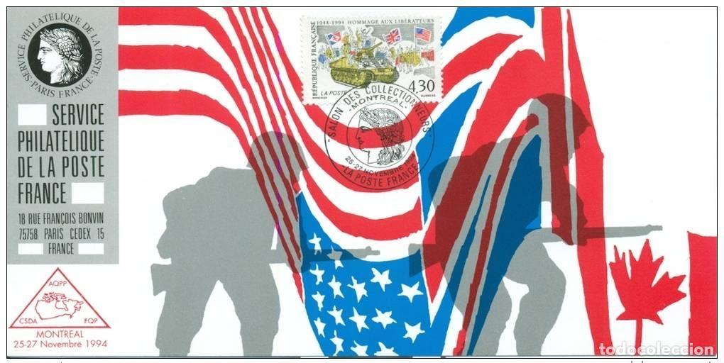 Sellos: 125 Tarjeta oficial de exhibici&oacute;n Montreal 1994 FDC World War Union Jack