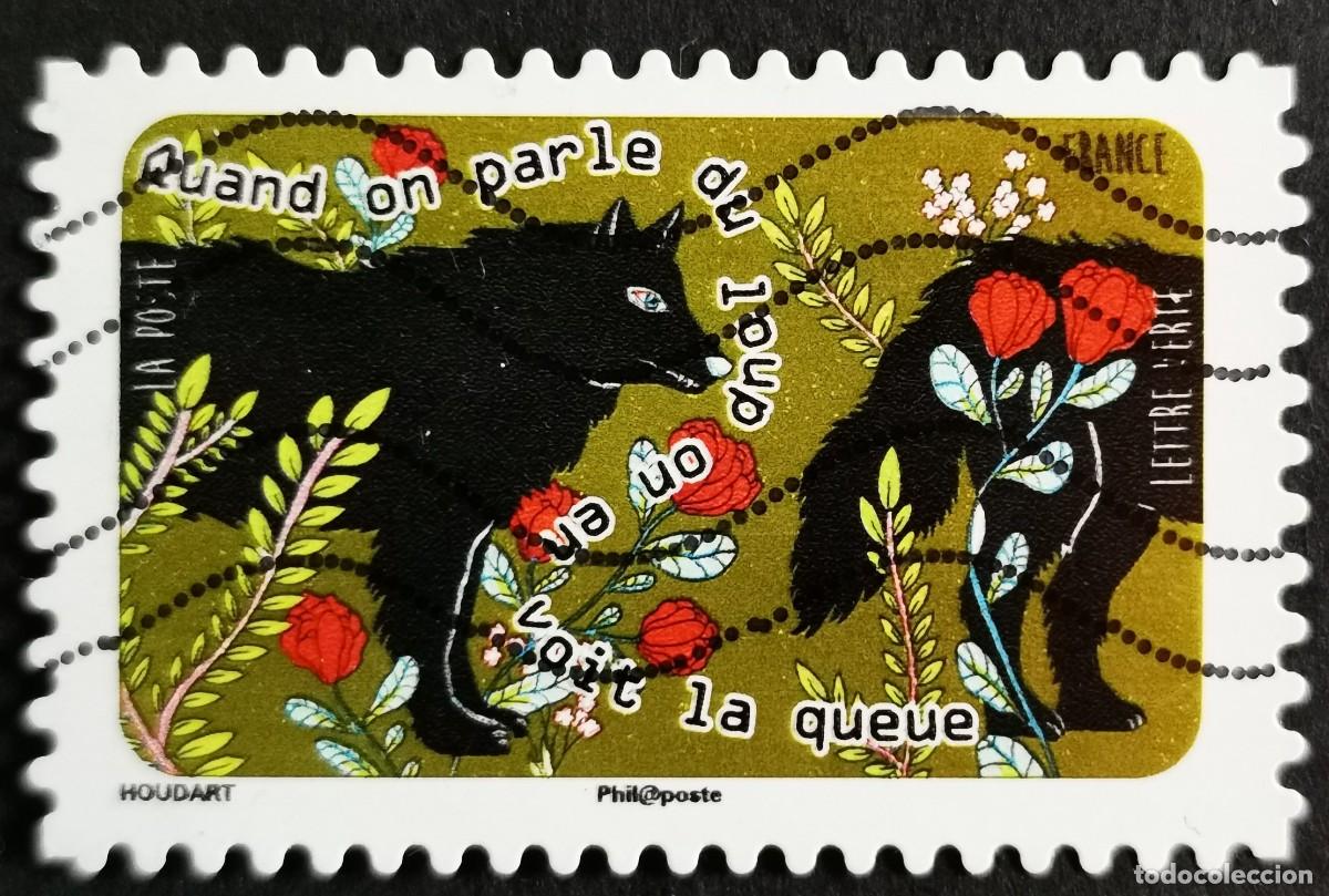 Sellos: Sello Francia 2016, Proverbios animales: Habla del lobo, mira cola, Sin Valor Facial Michel: FR 6514