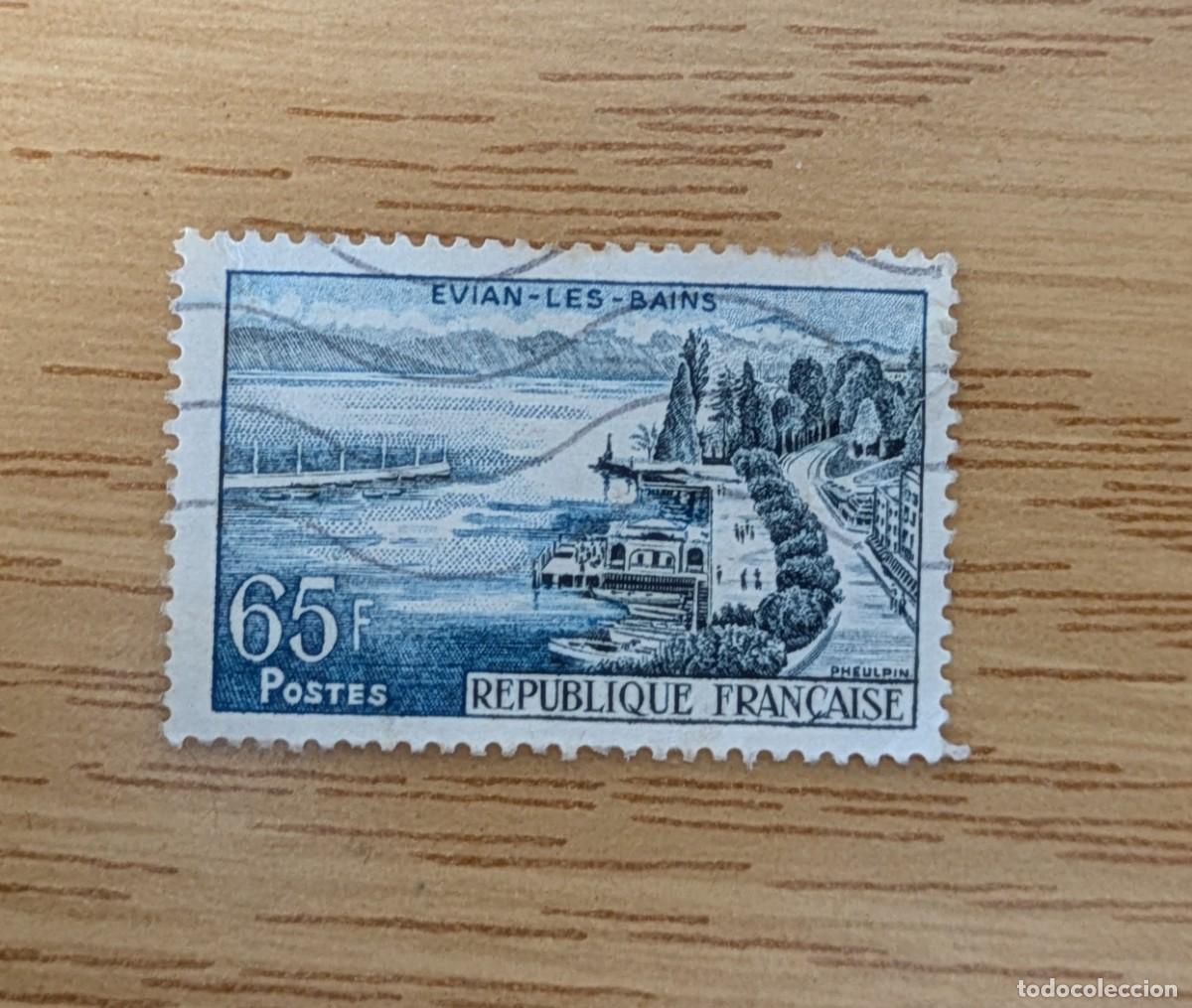 Sellos: Sello usado de Francia. Evian-Les-Bains