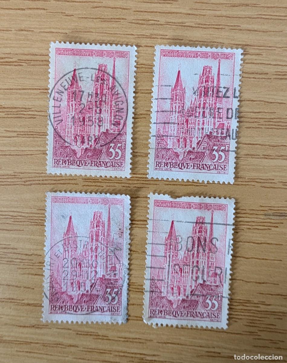 Sellos: Sellos usados a&ntilde;os 50 Francia. Cath&eacute;drale de Rouen