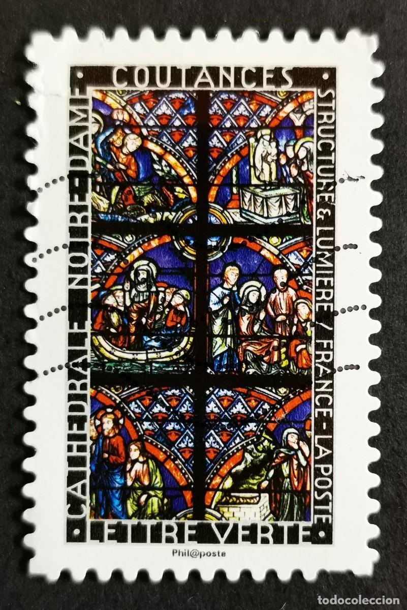 Sellos: Sello Francia 2016, Vitral de la catedral de Notre-Dame en Coutanc, Sin Valor Facial Michel: FR 6635