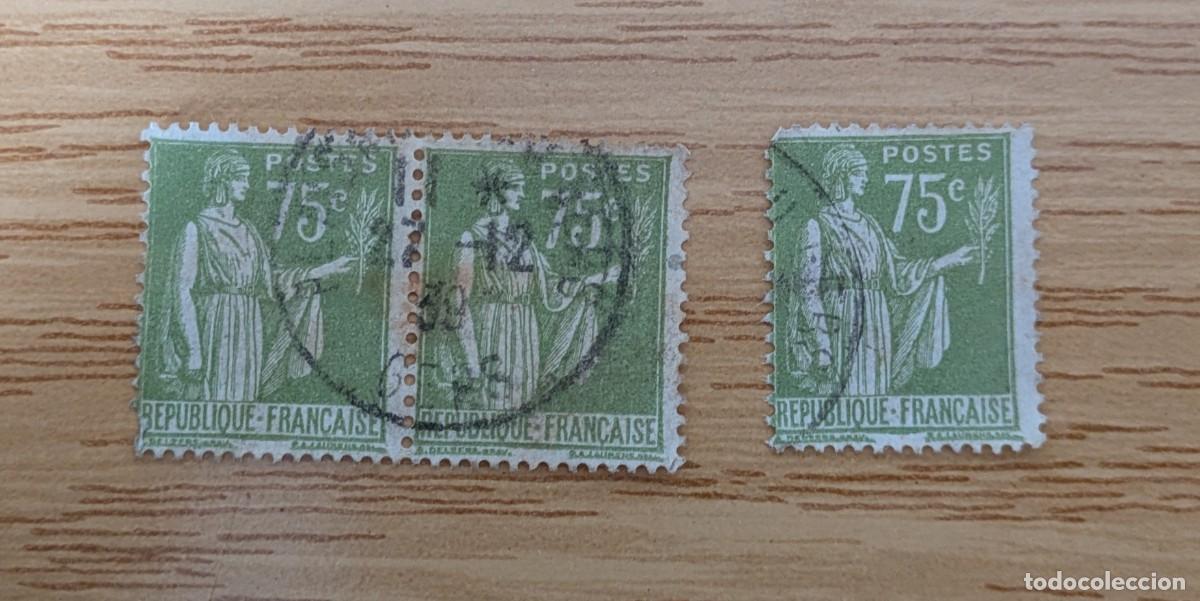 Sellos: Lote 3 sellos usados de Francia 75c
