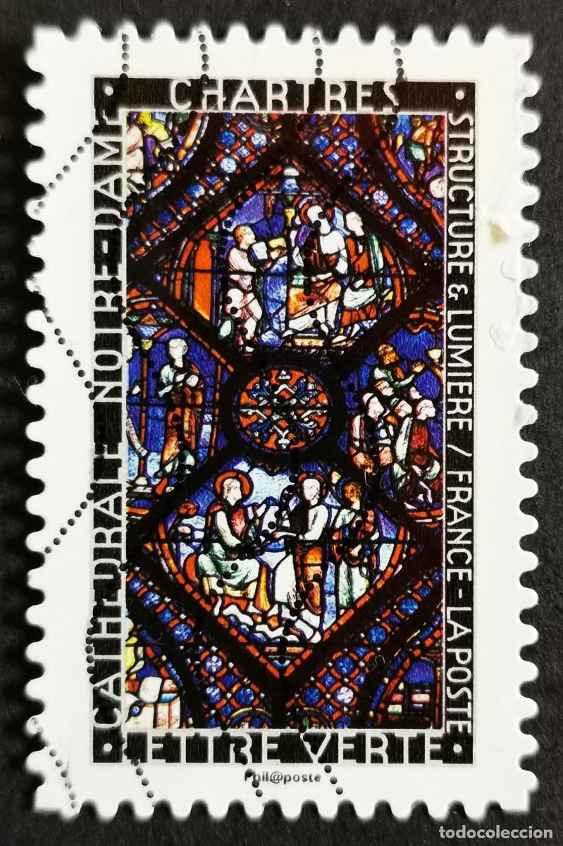 Sellos: Sello Francia 2016, Vidriera de la catedral de Chartres, Sin Valor Facial Michel: FR 6637