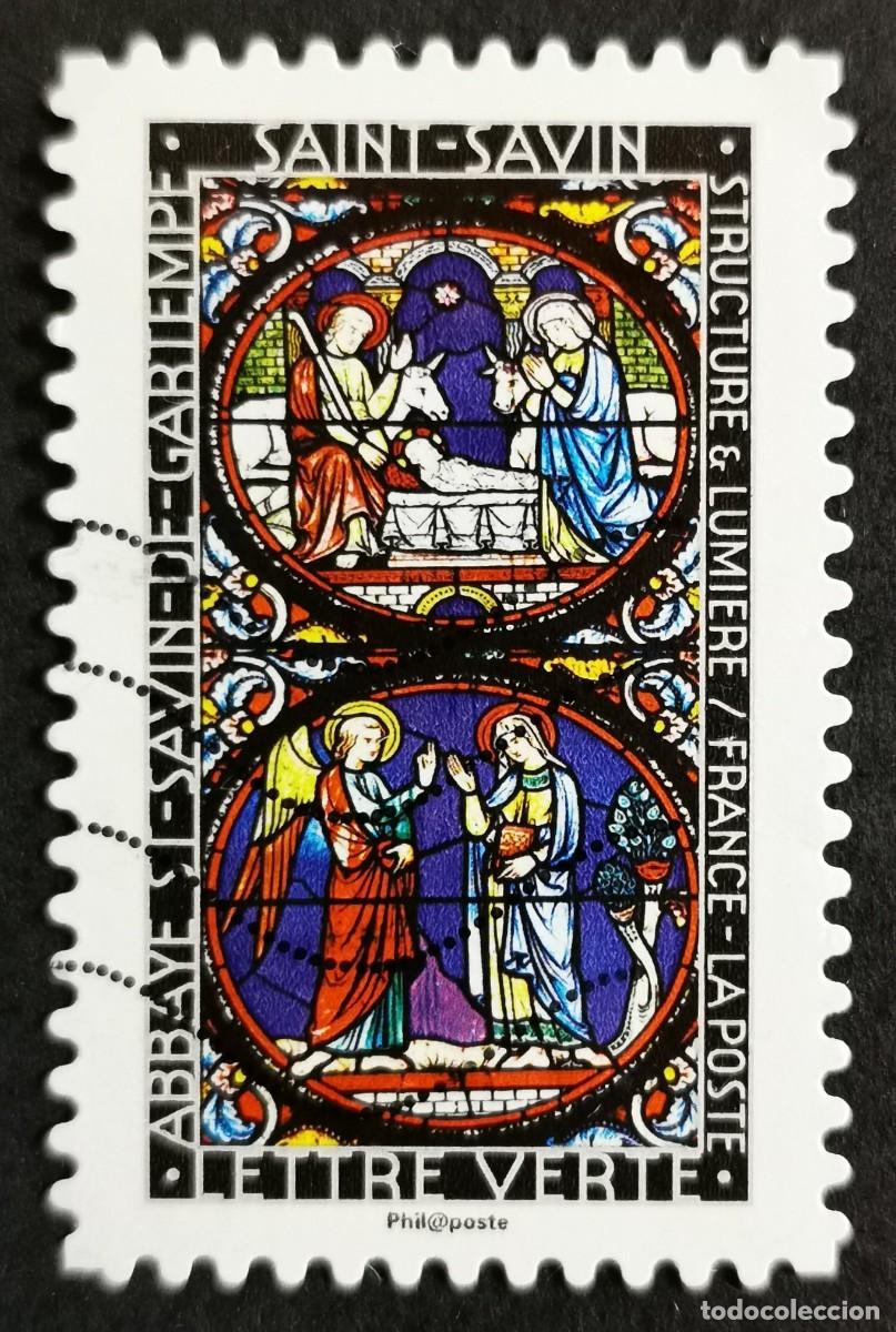 Sellos: Sello Francia 2016, Vidriera de la Abad&iacute;a de Saint-Savin de Gartem, Sin Valor Facial Michel: FR 6640