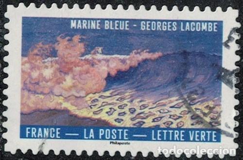 Sellos: Francia 2026 Oblit&eacute;r&eacute; Used Le Bleu dans l'Art Marine bleue Georges Lacombe SU