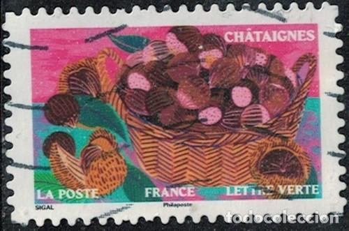 Sellos: Francia 2025 Oblit&eacute;r&eacute; Used Jardin d'Automne Ch&acirc;taignes