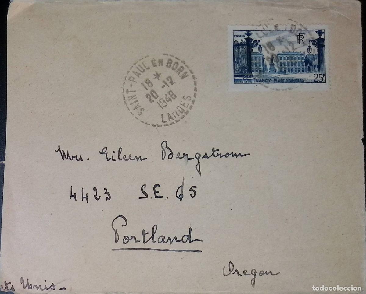 Sellos: O) 1948 FRANCE, PLACE STANISLAS LOCATED IN THE CITYOF NANCY, CIRCULATEDTO PORTLAND