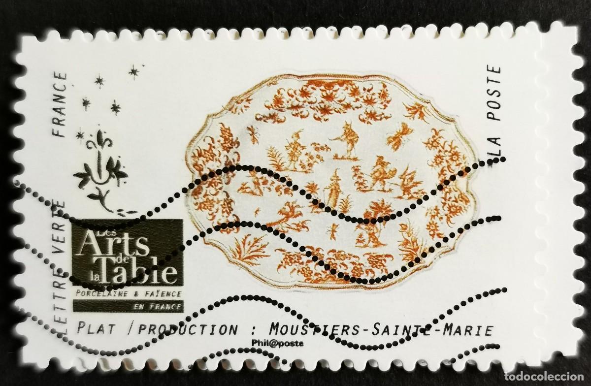 Sellos: Sello Francia 2018, Porcelana francesa: Plato: Moustiers-Sainte-Ma, Sin Valor Facial Michel: FR 6962