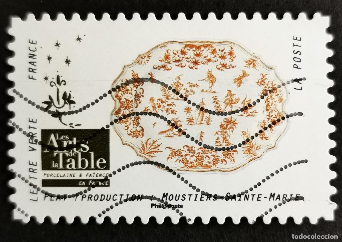 Sellos: Sello Francia 2018, Porcelana francesa: Plato: Moustiers-Sainte-Ma, Sin Valor Facial Michel: FR 6962