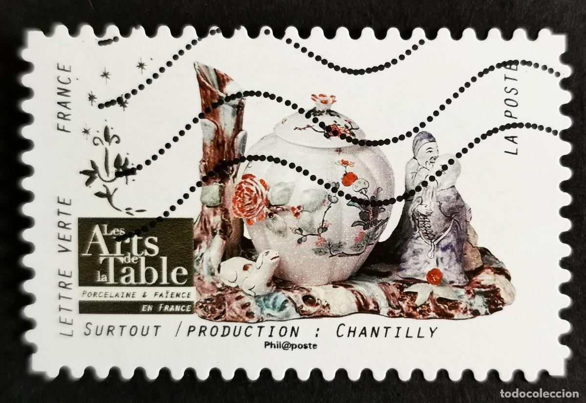 Sellos: Sello Francia 2018, Porcelana francesa: Pieza central: Chantilly, Sin Valor Facial Michel: FR 6970
