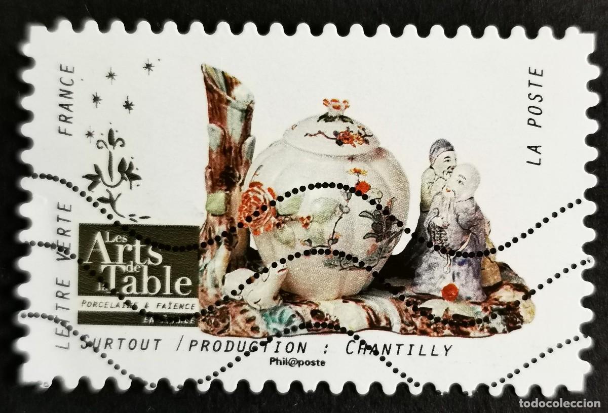 Sellos: Sello Francia 2018, Porcelana francesa: Pieza central: Chantilly, Sin Valor Facial Michel: FR 6970