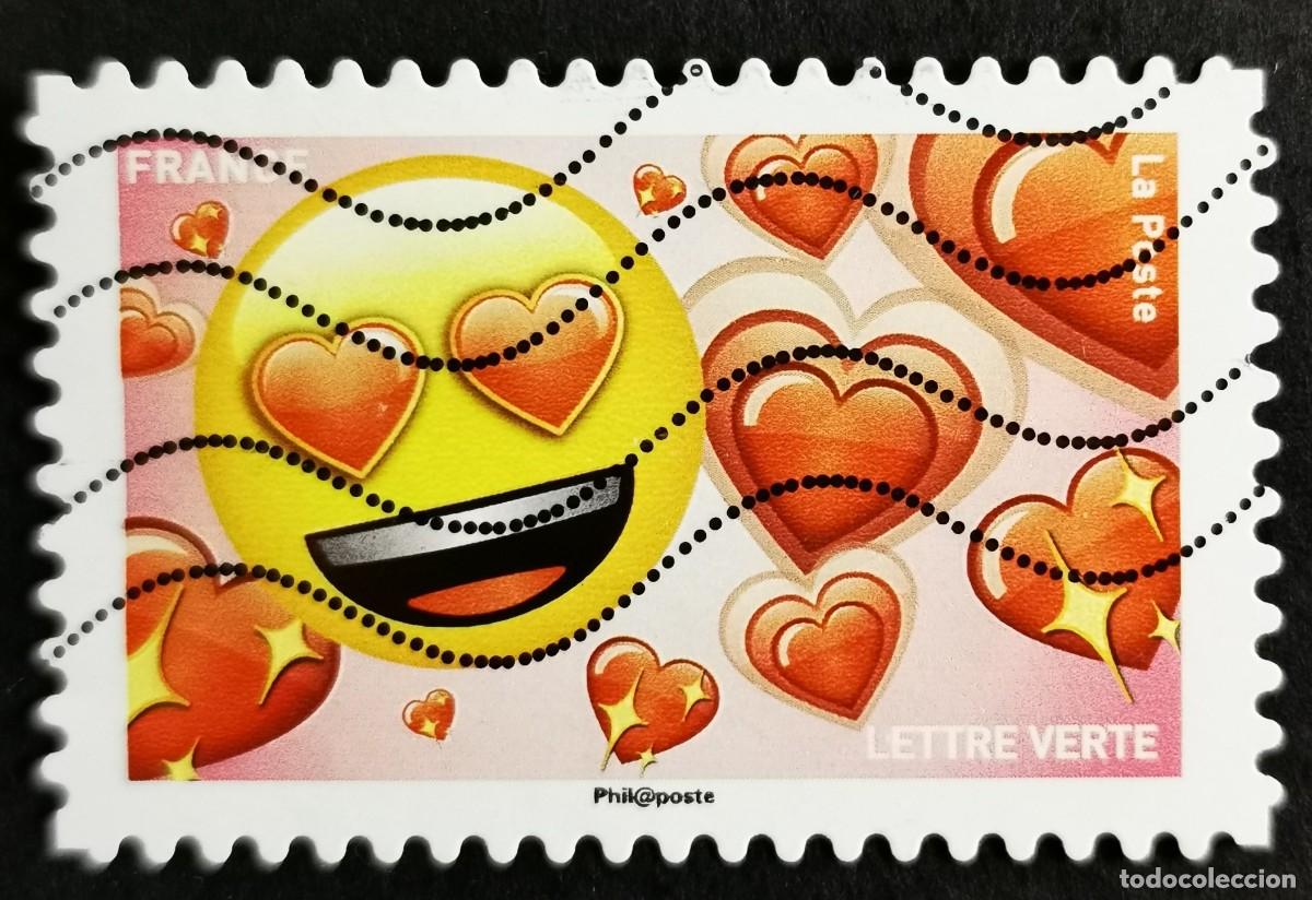 Sellos: Sello Francia 2018, Emojis: Amar, Sin Valor Facial Michel: FR 7010