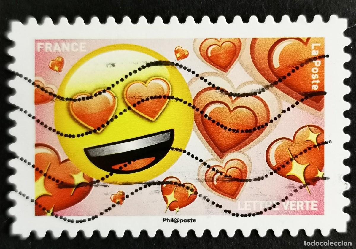 Sellos: Sello Francia 2018, Emojis: Amar, Sin Valor Facial Michel: FR 7010