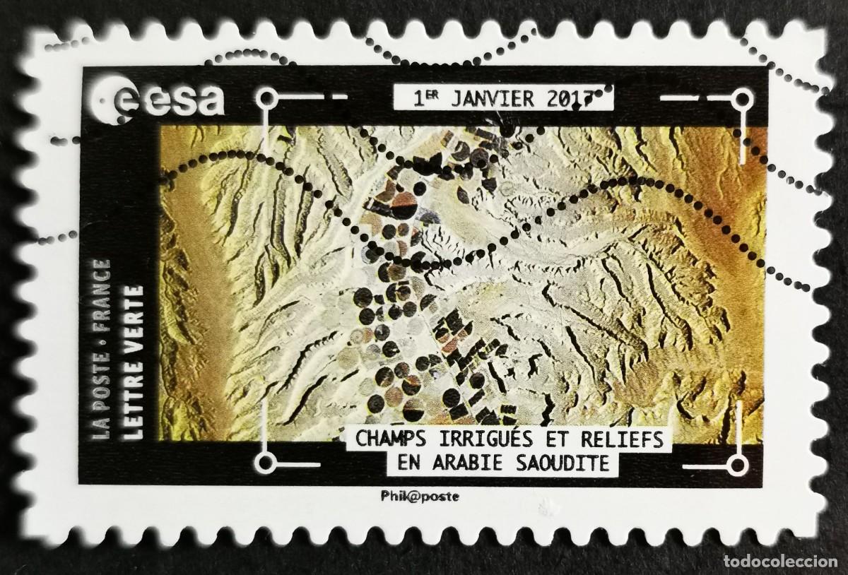Sellos: Sello Francia 2018,Vistas Estaci&oacute;n Espacial: Campos regad&iacute;o Arabi , Sin Valor Facial Michel: FR 7024