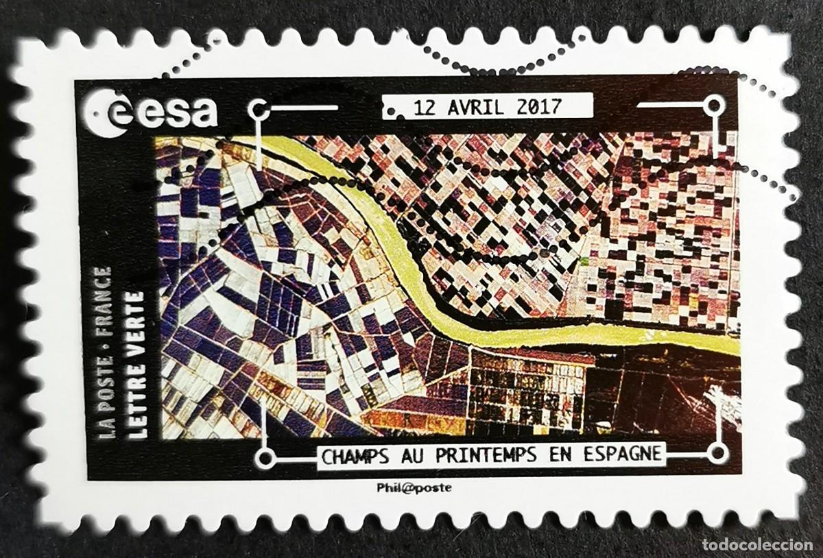Sellos: Sello Francia 2018,Vistas Estaci&oacute;n Espacial: Campos, Espa&ntilde;a , Sin Valor Facial Michel: FR 7025
