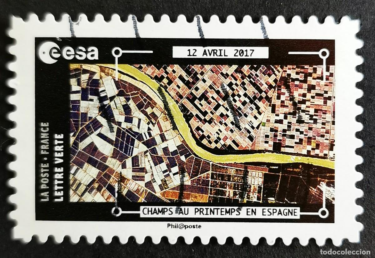 Sellos: Sello Francia 2018,Vistas Estaci&oacute;n Espacial: Campos, Espa&ntilde;a , Sin Valor Facial Michel: FR 7025