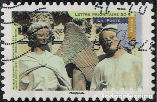 Sellos: Francia 2013 Oblit&eacute;r&eacute; Used Art gothique Annonciation &agrave; la Vierge Cath&eacute;drale de Reims Y&T 880 SU