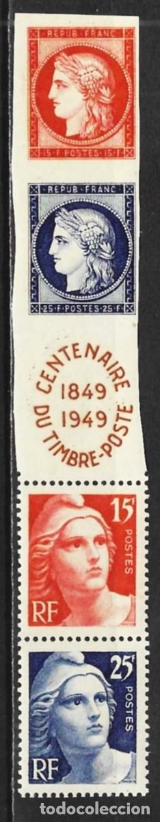 Sellos: Francia 1949 - Mi 840-843 - YT 833A - C entenario del Sello - MNH**