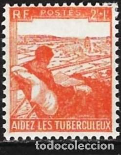 Sellos: Francia 1945 - Mi 730 - YT 736 - Para tuberculosis - MNH**