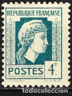 Sellos: Francia 1944 - Mi AL 22 - YT 643 - Marianne de Argel - MNH**