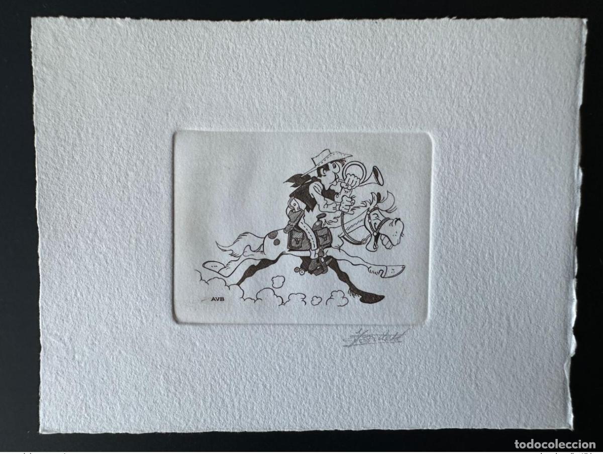 Sellos: B&eacute;lgica 1990 COB 2390 Prueba de artista Lucky Luke Morris Black horse