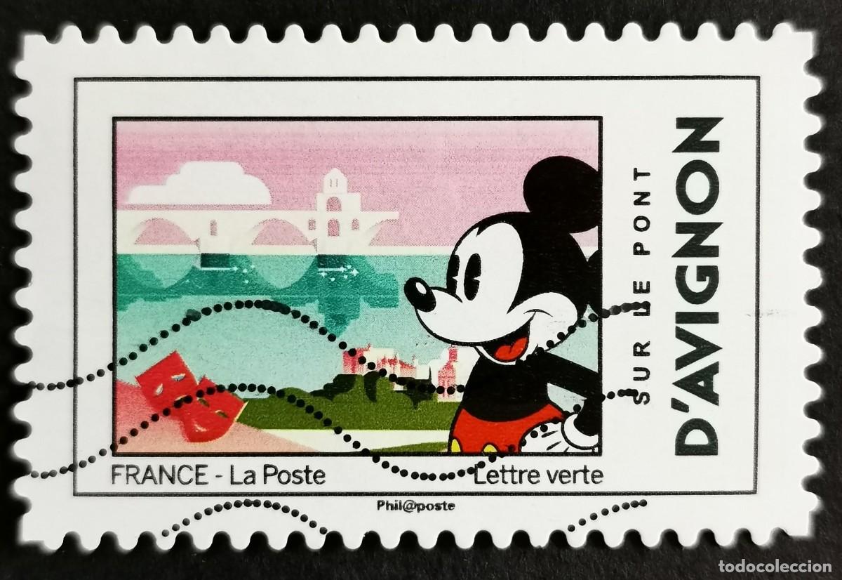 Sellos: Sello Francia 2018,Mickey y Francia: en el puente de Avi&ntilde;&oacute;n, Sin Valor Facial Michel: FR 7058