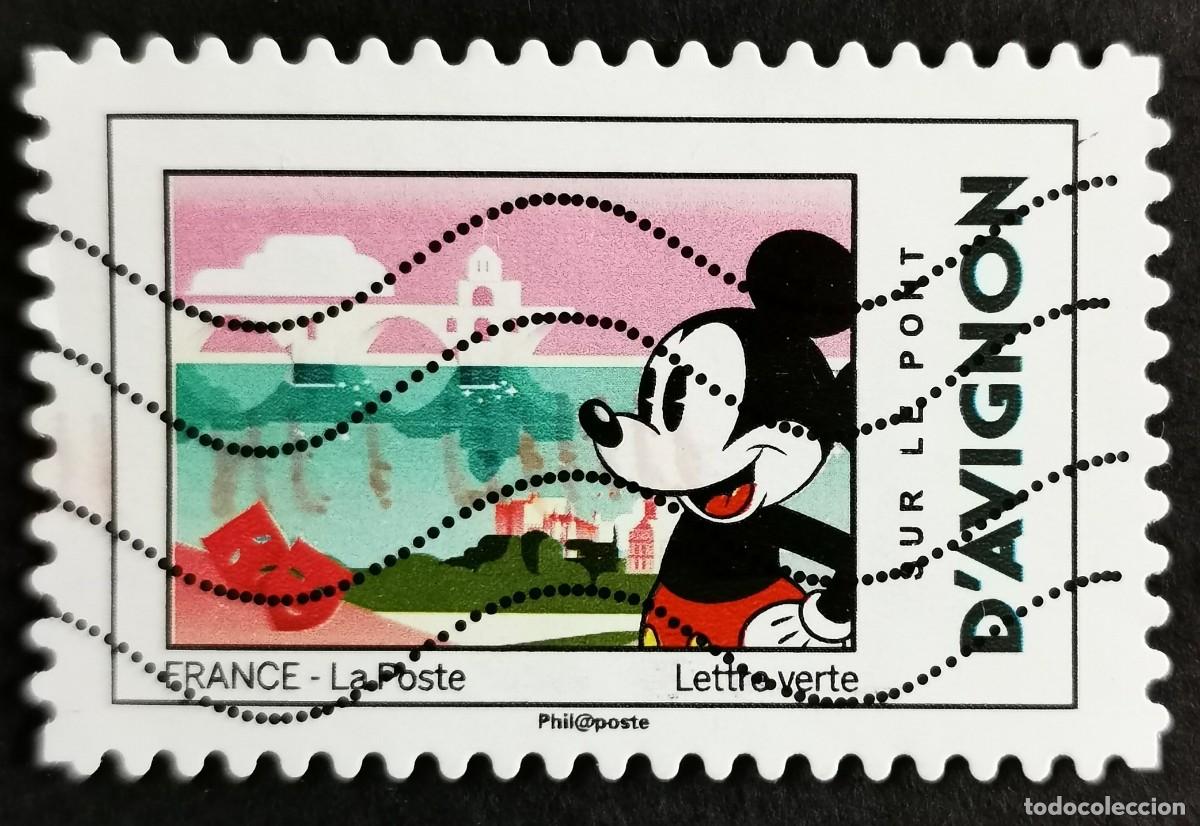 Sellos: Sello Francia 2018,Mickey y Francia: en el puente de Avi&ntilde;&oacute;n, Sin Valor Facial Michel: FR 7058