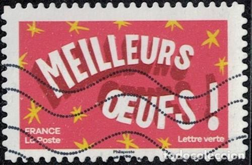 Sellos: Francia 2024 Oblit&eacute;r&eacute; Used Les petits mots pour de grandes f&ecirc;tes Meilleurs Oeufs Y&T FR 2496