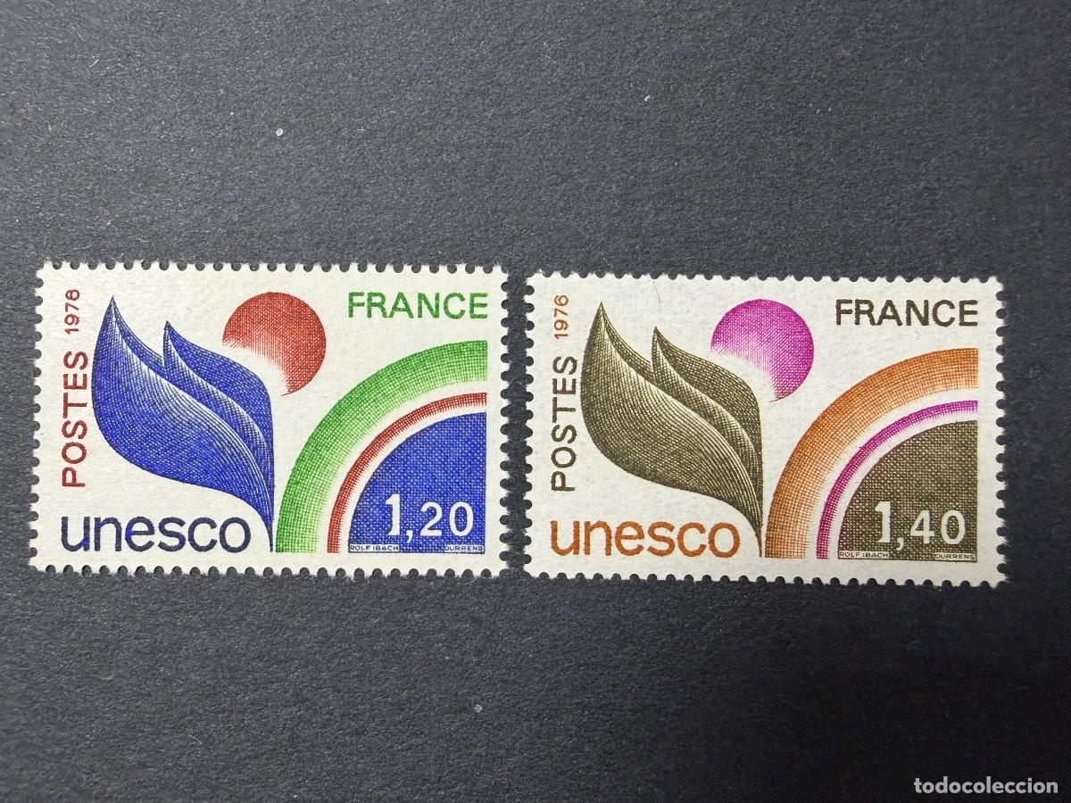 Sellos: FRANCIA, 1978. YVERT 56/57. UNESCO. SERIE COMPLETO. NUEVOS. SIN FIJASELLOS