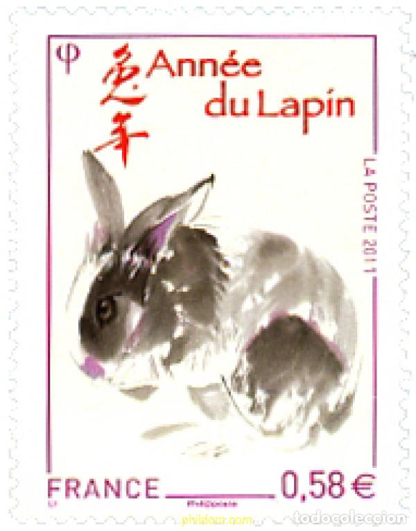 Sellos: 257881 MNH FRANCIA 2011 A&Ntilde;O LUNAR CHINO - A&Ntilde;O DEL CONEJO
