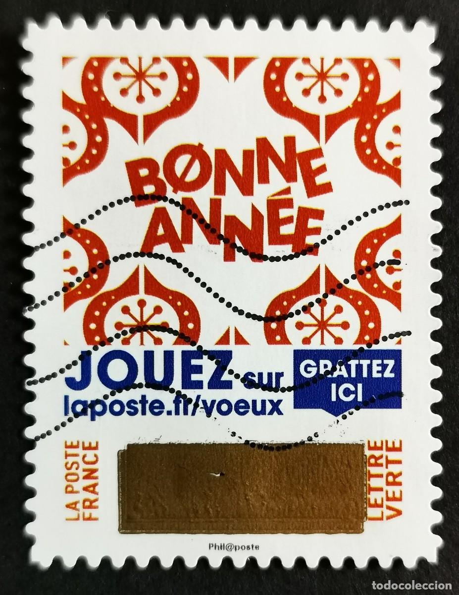 Sellos: Sello Francia 2018,Felicita navide&ntilde;a: Saludos de Rasca y Gana, Sin Valor Facial Michel: FR 7195