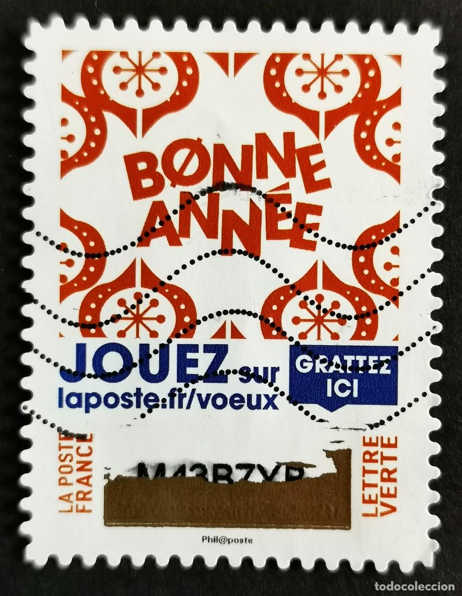Sellos: Sello Francia 2018,Felicita navide&ntilde;a: Saludos de Rasca y Gana, Sin Valor Facial Michel: FR 7195