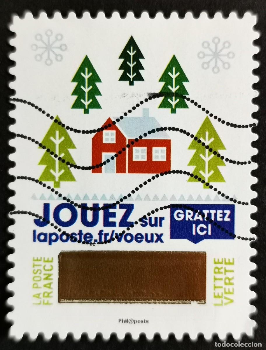 Sellos: Sello Francia 2018,Felicita navide&ntilde;a: Saludos de Rasca y Gana, Sin Valor Facial Michel: FR 7196