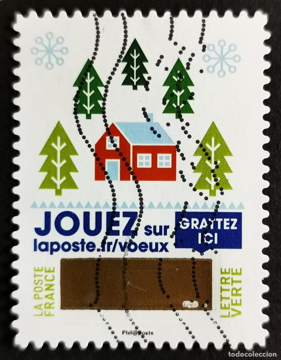 Sellos: Sello Francia 2018,Felicita navide&ntilde;a: Saludos de Rasca y Gana, Sin Valor Facial Michel: FR 7196