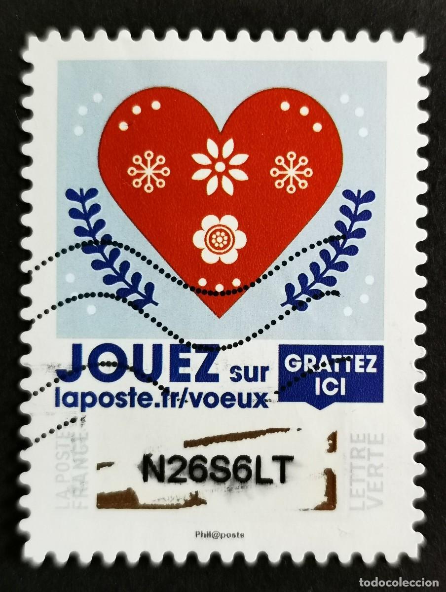 Sellos: Sello Francia 2018,Felicita navide&ntilde;a: Saludos de Rasca y Gana, Sin Valor Facial Michel: FR 7197