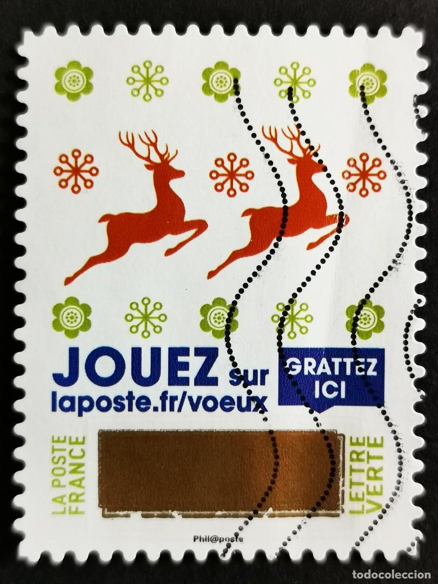 Sellos: Sello Francia 2018,Felicita navide&ntilde;a: Saludos de Rasca y Gana, Sin Valor Facial Michel: FR 7198