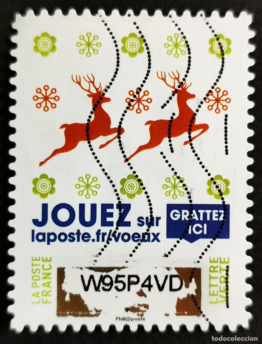 Sellos: Sello Francia 2018,Felicita navide&ntilde;a: Saludos de Rasca y Gana, Sin Valor Facial Michel: FR 7198