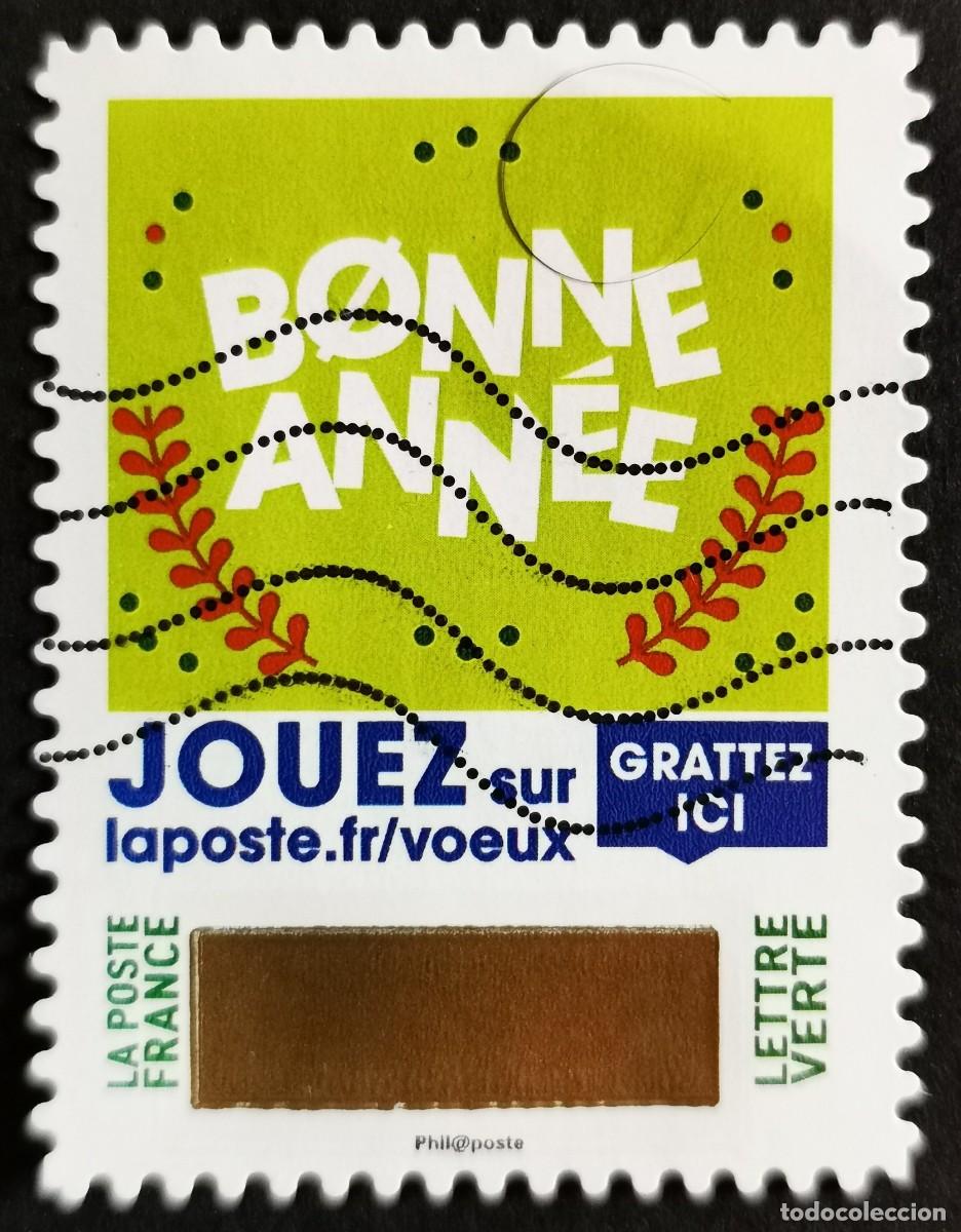 Sellos: Sello Francia 2018,Felicita navide&ntilde;a: Saludos de Rasca y Gana, Sin Valor Facial Michel: FR 7199