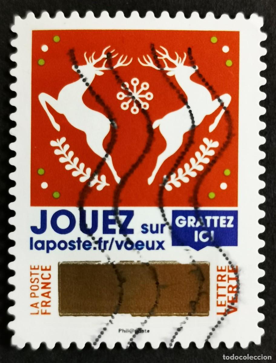 Stamps: Sello Francia 2018,Felicita navide&ntilde;a: Saludos de Rasca y Gana, Sin Valor Facial Michel: FR 7202